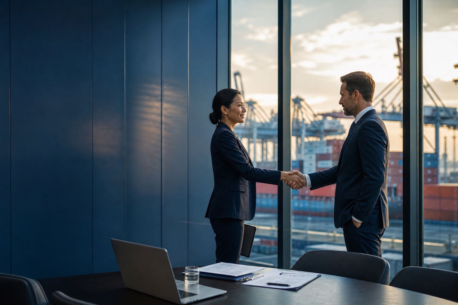International logistics partners finalising a container-trading agreement